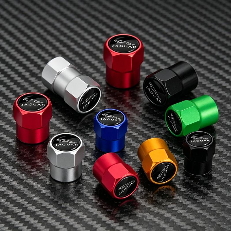 4 Peças/conjunto Válvula de Pneu de Roda de Carro de Metal Tampa da Haste de Ar Acessórios Automotivos Para Jaguar XF XJ XE S-Type F-Type X-Type F-Pace I-Pace E-Pace XFR XKR