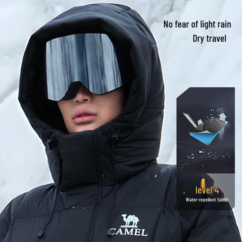 Camel Outdoor Waterproof Windproof Long Down Jacket