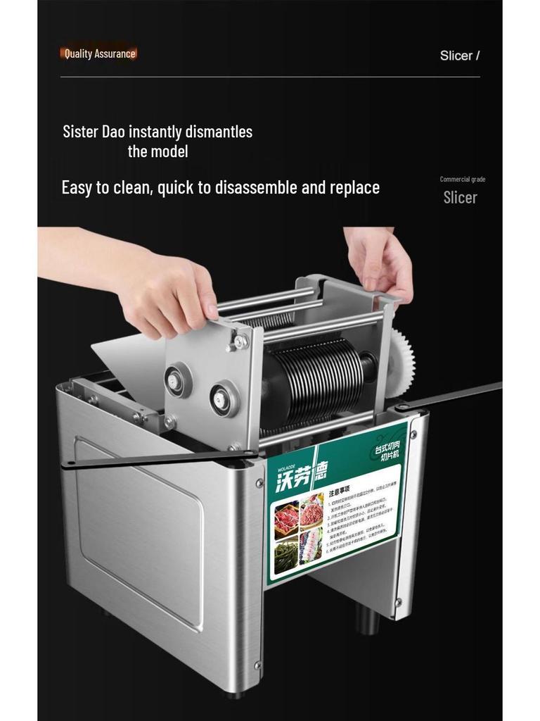 Electric Meat Slicer Shredder & Automatic Vegetable Cutter - Stainless Steel Household Grinder for Fresh Meat, Chicken Strips