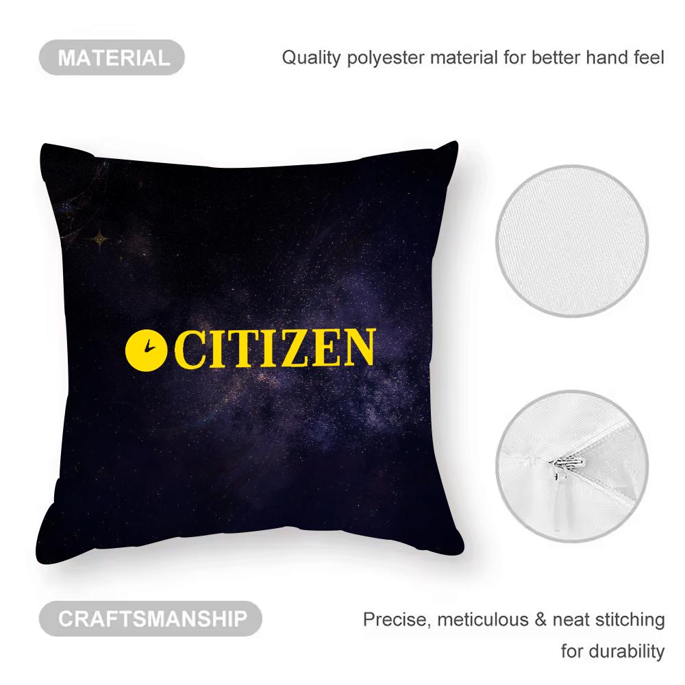 Citizen Cushion Cover Anti-dustmite Pillowcase Invisible Zipper Silky Short Plush Sofa Cushion Cover