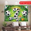 2D flat banner with Nordic style football pattern party banner, 7th birthday party decoration background cloth