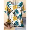 Summer women's new loose 3D printing round neck casual large size women's T-shirt