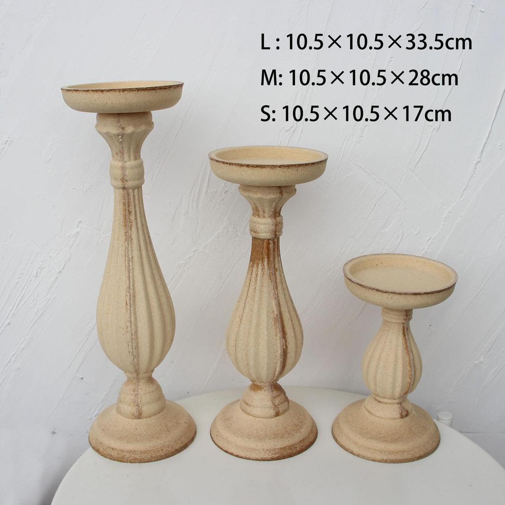 Vintage-Style Wooden Candle Holder - Rustic Decor & Photography Prop