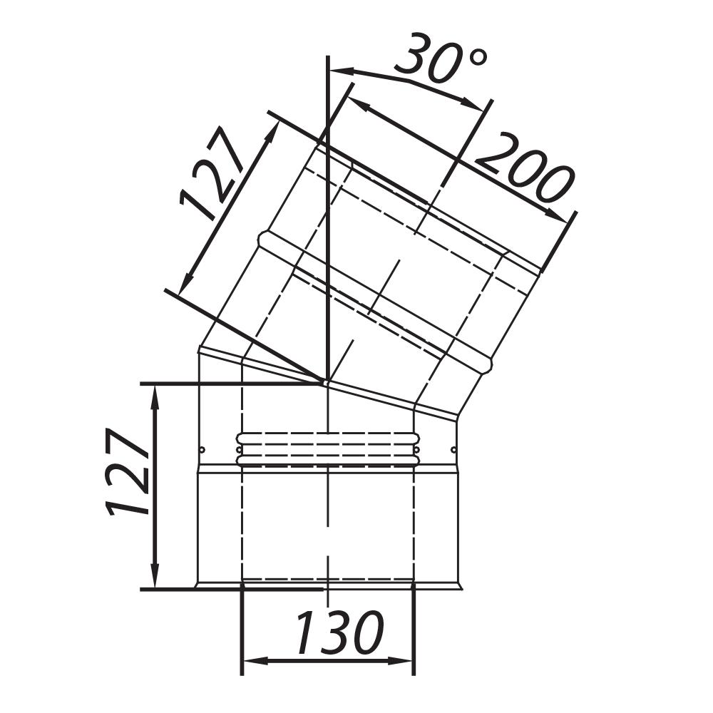 ADAM GAS Elbow fi 100/150 30°