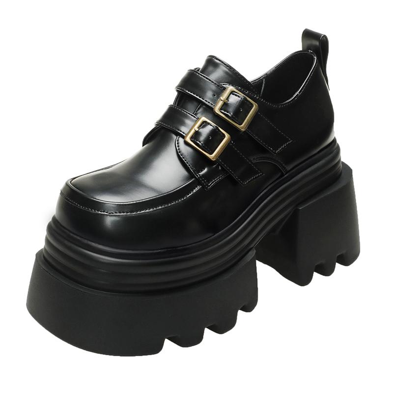 Modă 10CM Pantofi cu toc din piele pentru femei, adidași cu platformă, primăvară, tocuri pană pentru doamne, pantofi groși, damă, cu șireturi, talpă groasă, pantofi casual de mers