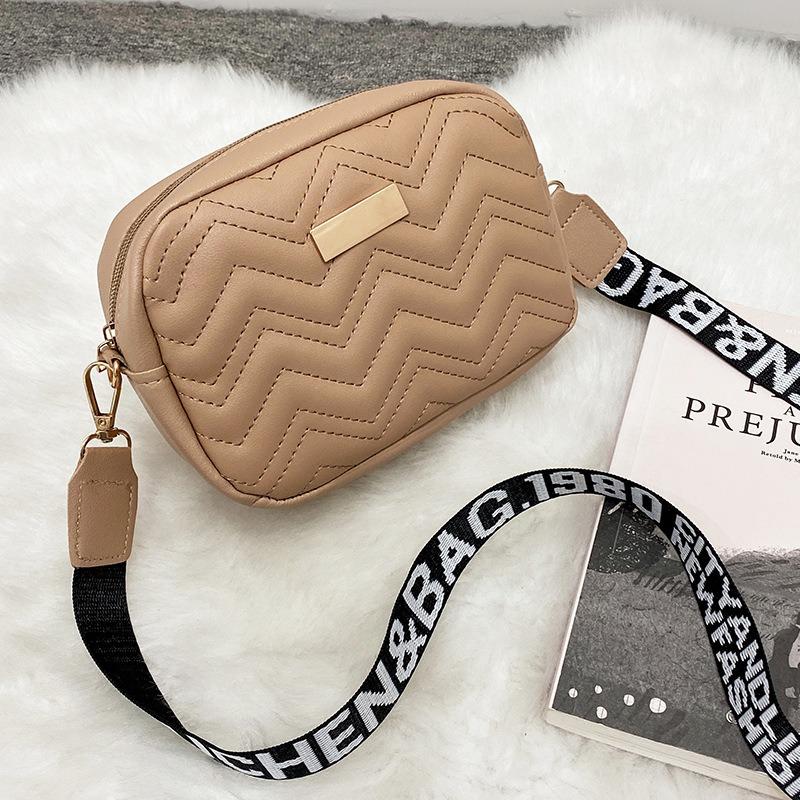 Printed Shoulder Strap Crossbody Small Square Bag Bag Women's Wave Pattern Embroidery Bag