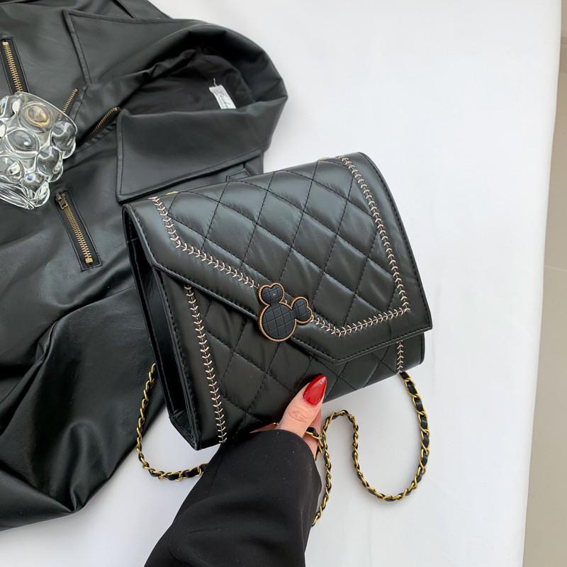 Stylish Simple Spring New Women s Shoulder Bag Casual Trendy Small Square Bag чёрный