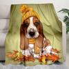 1PC Dog cute printed blanket, all season lightweight home office outdoor nap multifunctional blanket A3