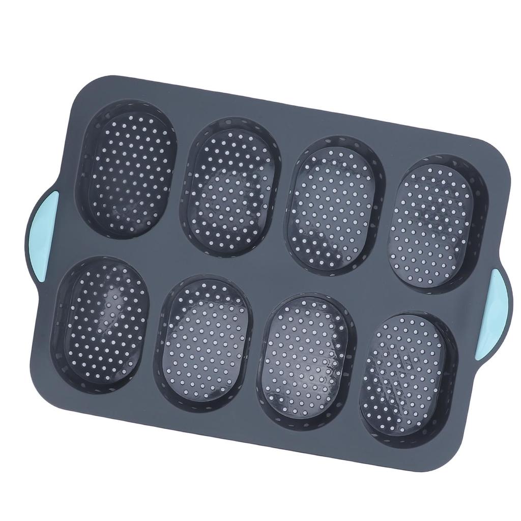 Silicone Bread Pan Nonstick Heat Resistant Perforated French Bread Baking Pan Cake Pan with Anti Slip Handles