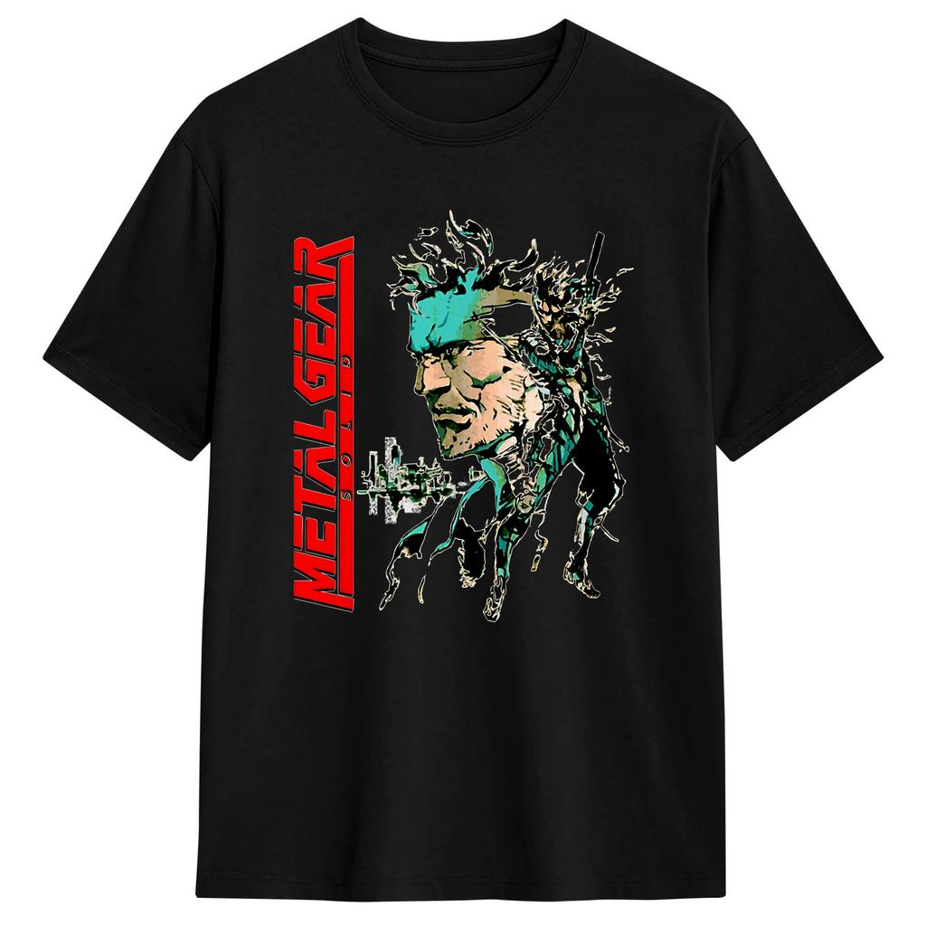 Fashion Metal Gear Solid Game Poster TShirt Men Round Neck 100 Cotton T Shirt Short Sleeve Tees Birthday Present Tops