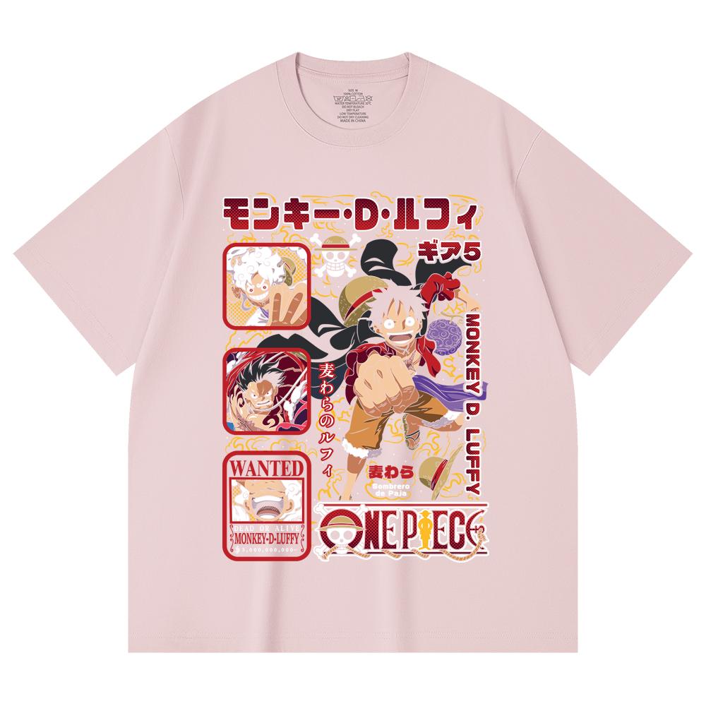 230 Gsm 100% Cotton One Piece V78 Luffy Print Unisex Heavy Cotton T Shirt