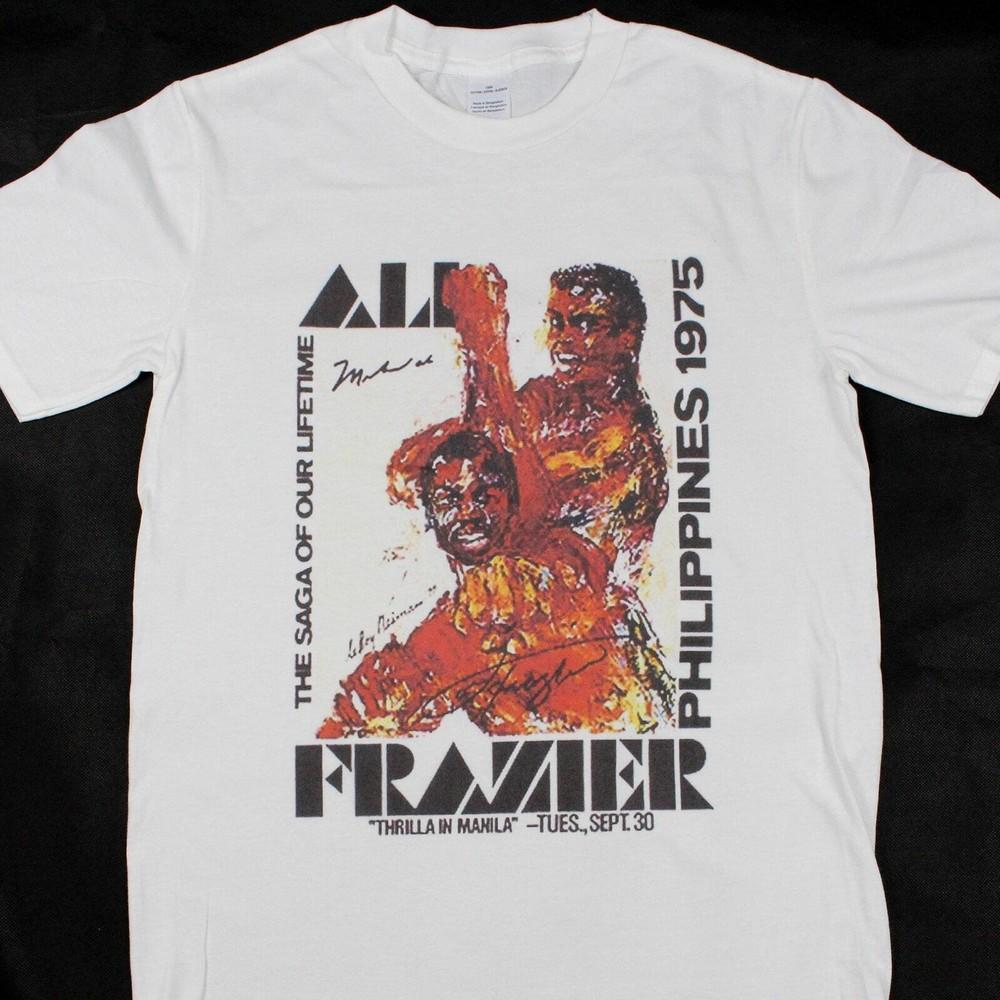 Muhammad Ali Vs Joe Frazier Thrilla in Manilla White T-shirt sizes available Unisex T-Shirt L