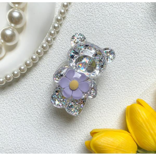 

Atre Bling Bling Glitter Bear Smart Talk Cell Phone Holder, Purple, 1 piece