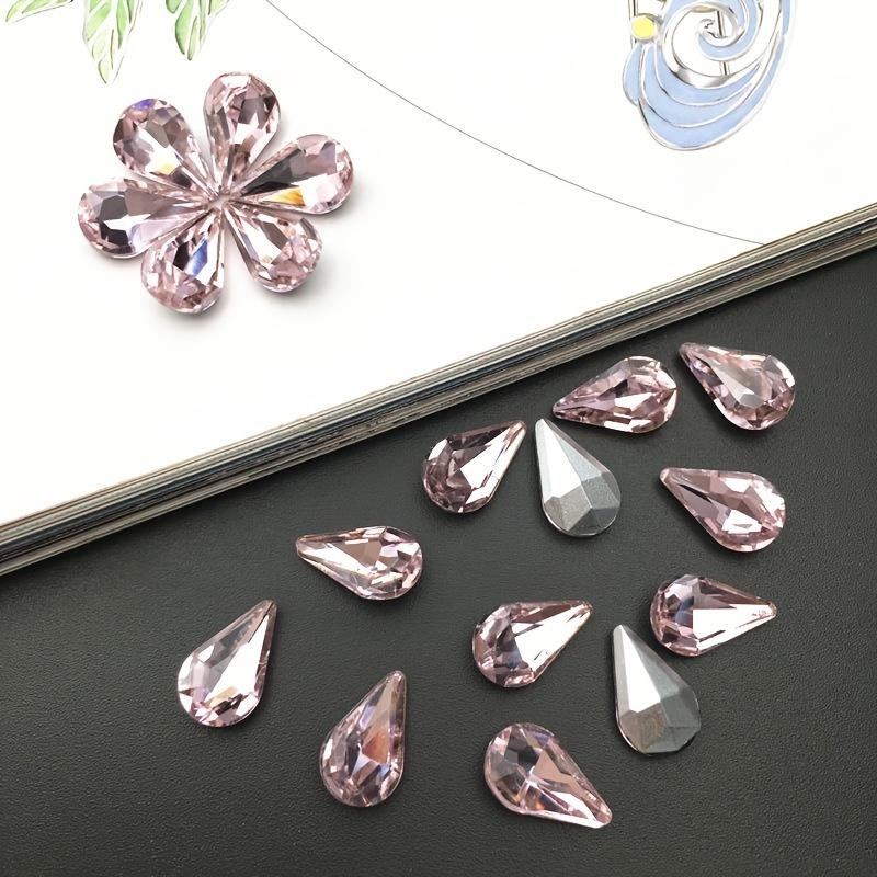 

20 шт. Яркие хрустальные стразы в форме капли, 8x13 мм, граненые стеклянные бусины в ассортименте цветов для DIY поделок, нейл-арта, изготовления ювелирных изделий 20pcs розовый