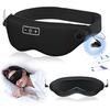 White Noise Sleep Mask, Breathable 3D Soft Eye Mask with Earplugs for Side Sleepers, Blackout 3D Contoured Eye Cover with Adjustable Strap for Women