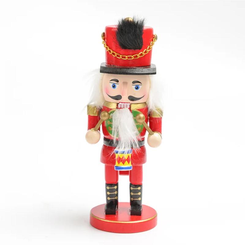 1Pc Wooden Christmas Nutcracker Soldier - Traditional Painted Figurine, Festive Collectible Home Party Decor Ornament