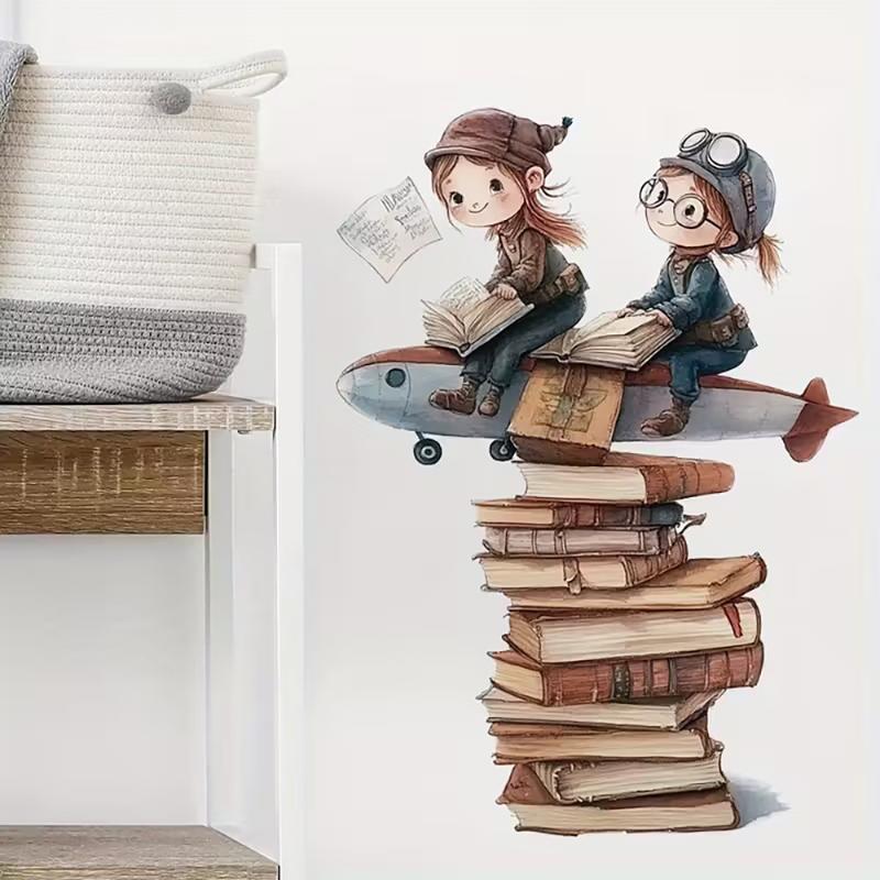

1Pc Cartoon Dreams And Books Removable Pvc Wall Stickers For Kids Room Decoration Nursery Classroom Wall Art Decals 1