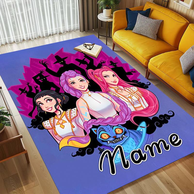 Custom Name Witchcraft Fantasy Living Room Non-Slip Area Rug Soft Carpet for Bedroom Kids Playroom Sofa Office Home Decor Doormat