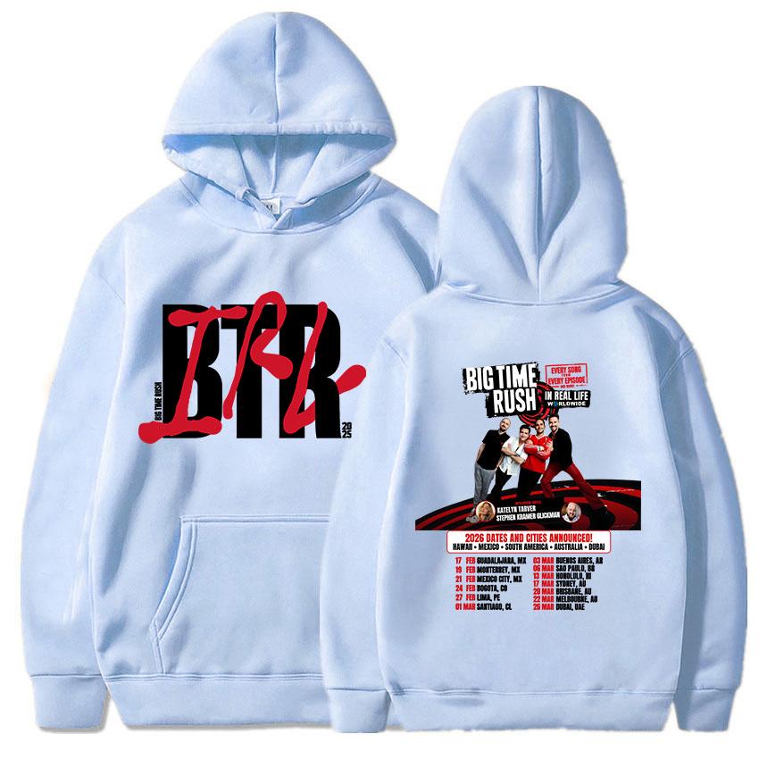 Trendy discount BTR IN REAL LIFE WERELDWIJD 2025 TOUR HOODIE Big Time Rush Band Mode Sweatshirts Met Capuchon Lange Mouw Heren Pullovers Streetwear L