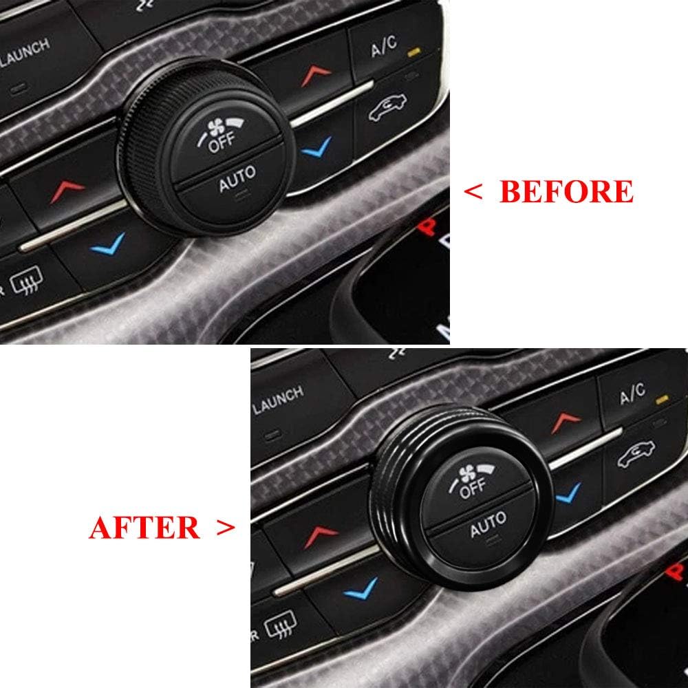 AC Air Conditioner Volume Tune Knob Button Cover for Dodge Ram 1500 2500 3500 2013-2018 for Dodge Challenger Charger Durango Journey Chrysler 200 300