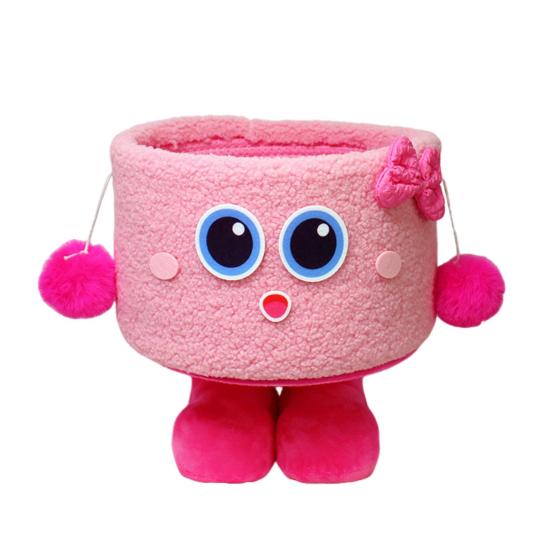 Cartoon Storage Basket with Eyes Legs Large Capacity Vibrant Color Adorable Storage Box Multi-functional Organizer
