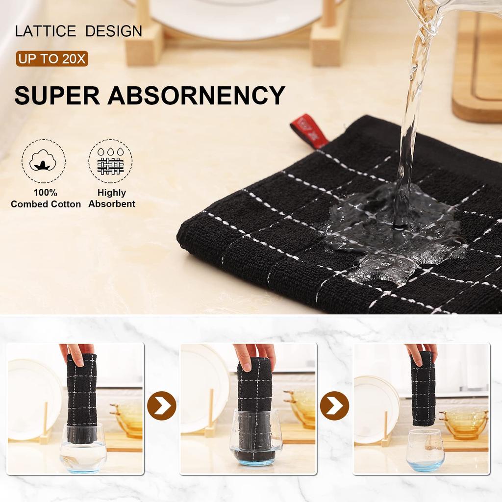 Homaxy 2/4Pcs Cotton Dish Towels Dishcloth Ultra Soft And Absorbent Kitchen Towels Household Cleaning Tools Kitchen Wash Cloth