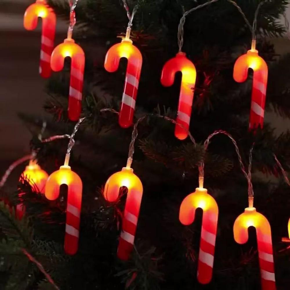 Cross-Border Christmas Candy Cane LED String Lights - Festive Party Decorations & Atmosphere Ornaments