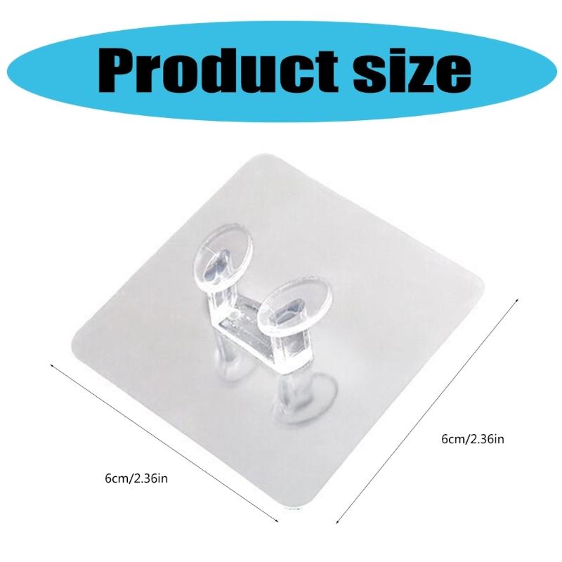 40Pcs Practical Transparent Wall Hooks Adhesive Power Plug Holders Hanging Hooks For Home And Office Use