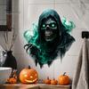 Spooky Wall Stickers Halloween Theme Sticker, Horror Skull Decal, Waterproof Self-adhesive Decor Art, for Home Living Room Bedroom And Party Ornaments