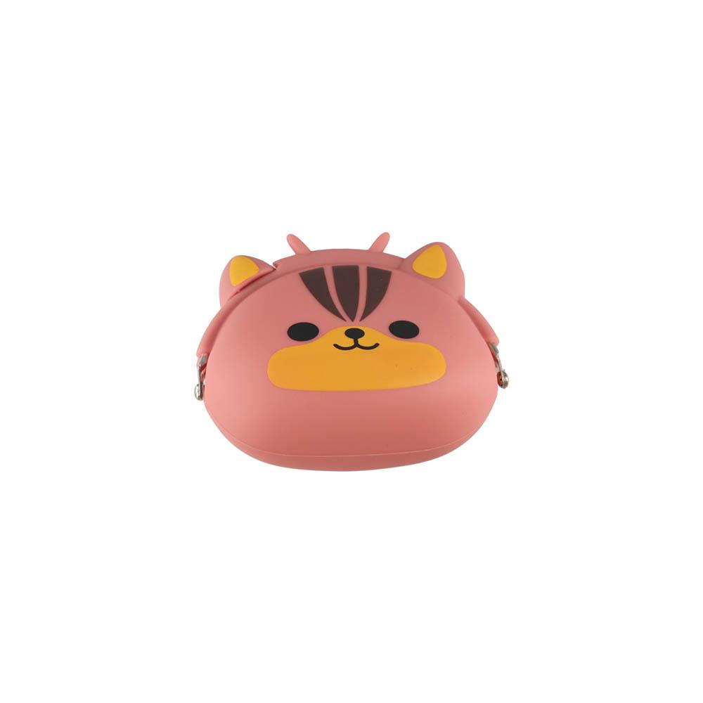 Solid Color Small Animal Wallet Mini Data Cable Storage Bag Cute Cartoon Silicone Coin Purse Gift