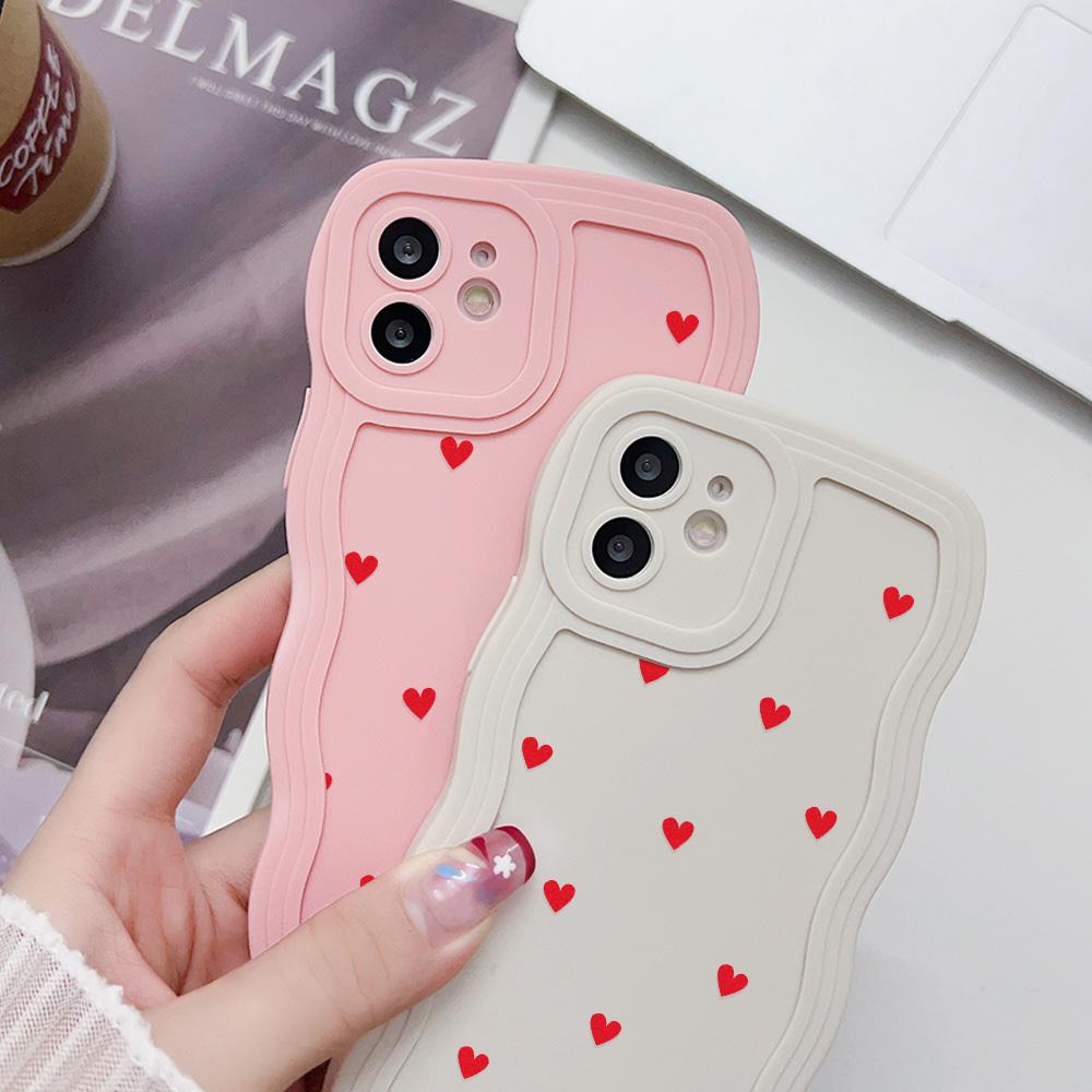 Love Heart Wave Phone Case For iPhone 6s Case iPhone 8 SE 2020 7 Plus 16 Pro Max 11 13 15 14 12  Silicone Shockproof Cover Funda
