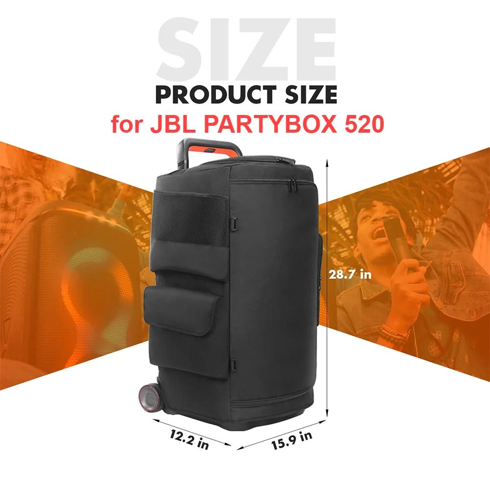 Portable Speaker Dust Case for JBL PARTYBOX 520/320/310/120/110 with Mic Pocket Double-Sided Speaker Storage Bag Waterproof