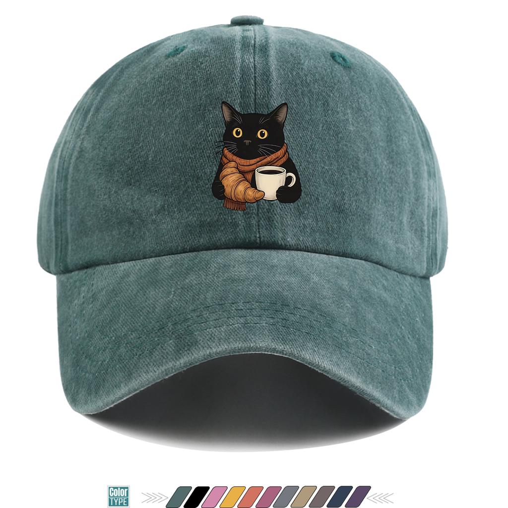 pc Worker Cat Pattern Printed Baseball Cap Vintage Illustration Style Design Trucker Hat Comfortable and Breathable Stylish