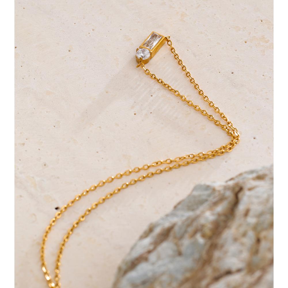 Eetit Bling Cubic Zirconia Rektangel Anheng Halskjede for Kvinner Mote Koreansk Chic Smykker Gave
