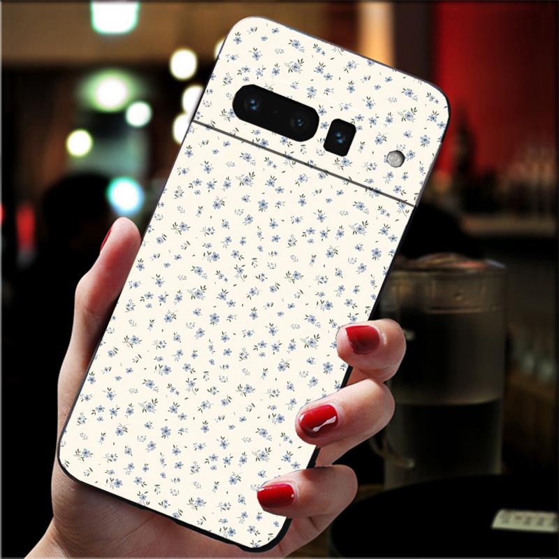 

For Google Pixel 10 9 Pro XL Silicone Phone Soft Case For Google Pixel 9A 8A 7A 6A 5 Cover Shell Pink Flower Google Pixel 6