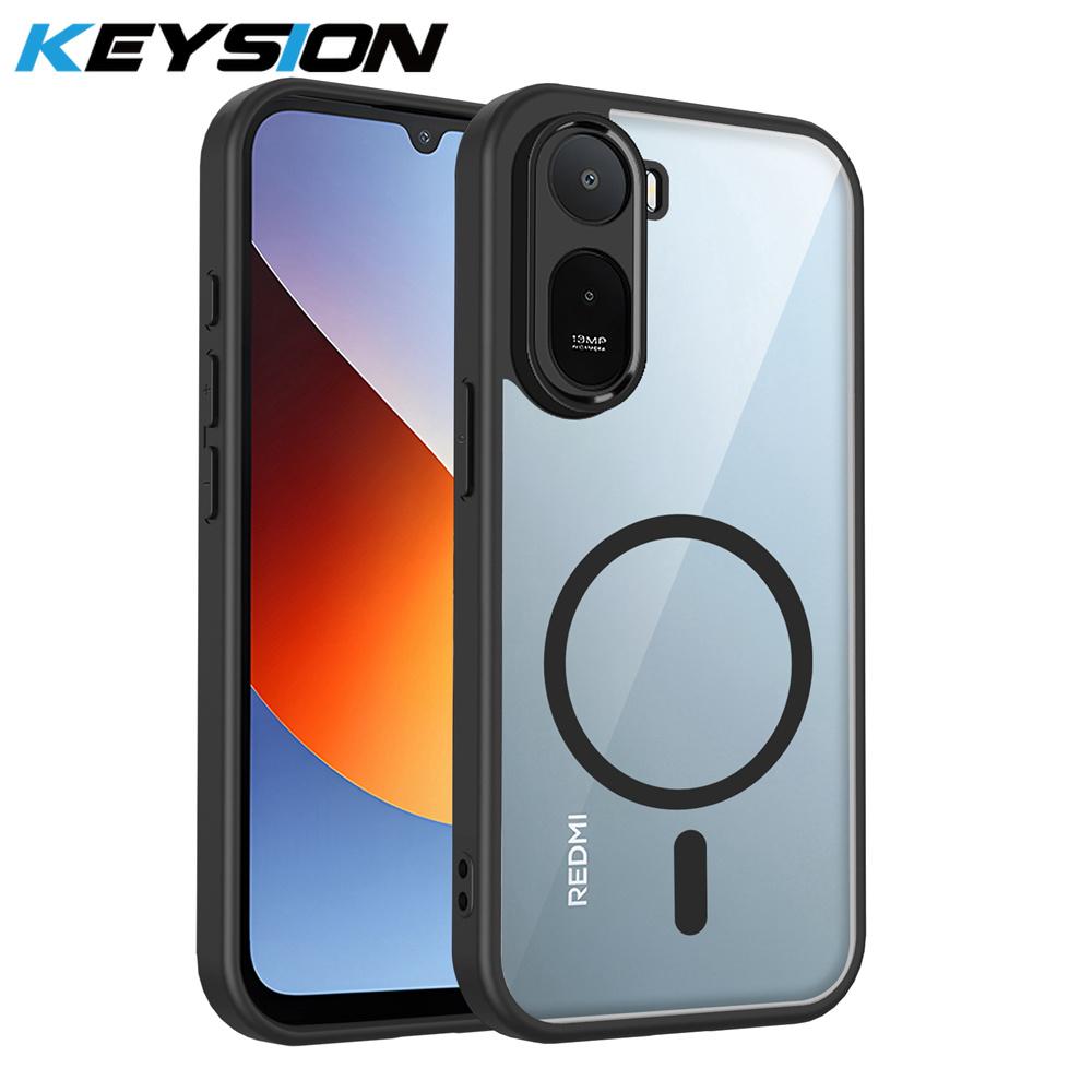 

KEYSION Transparent Magnetic Phone Case for Redmi A7 Pro Soft Silicone+PC HD Clear Shockproof Back Cover for Xiaomi Redmi A7 Pro for Redmi A7 Pro чёрный