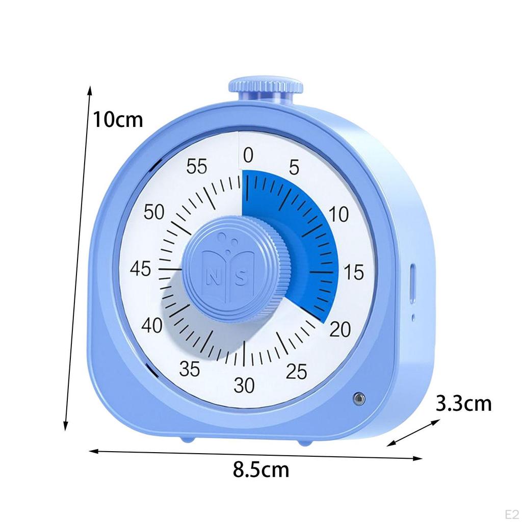 Visual Timer Silent Countdown Clock 1 Button Cycle for Kids Student Work