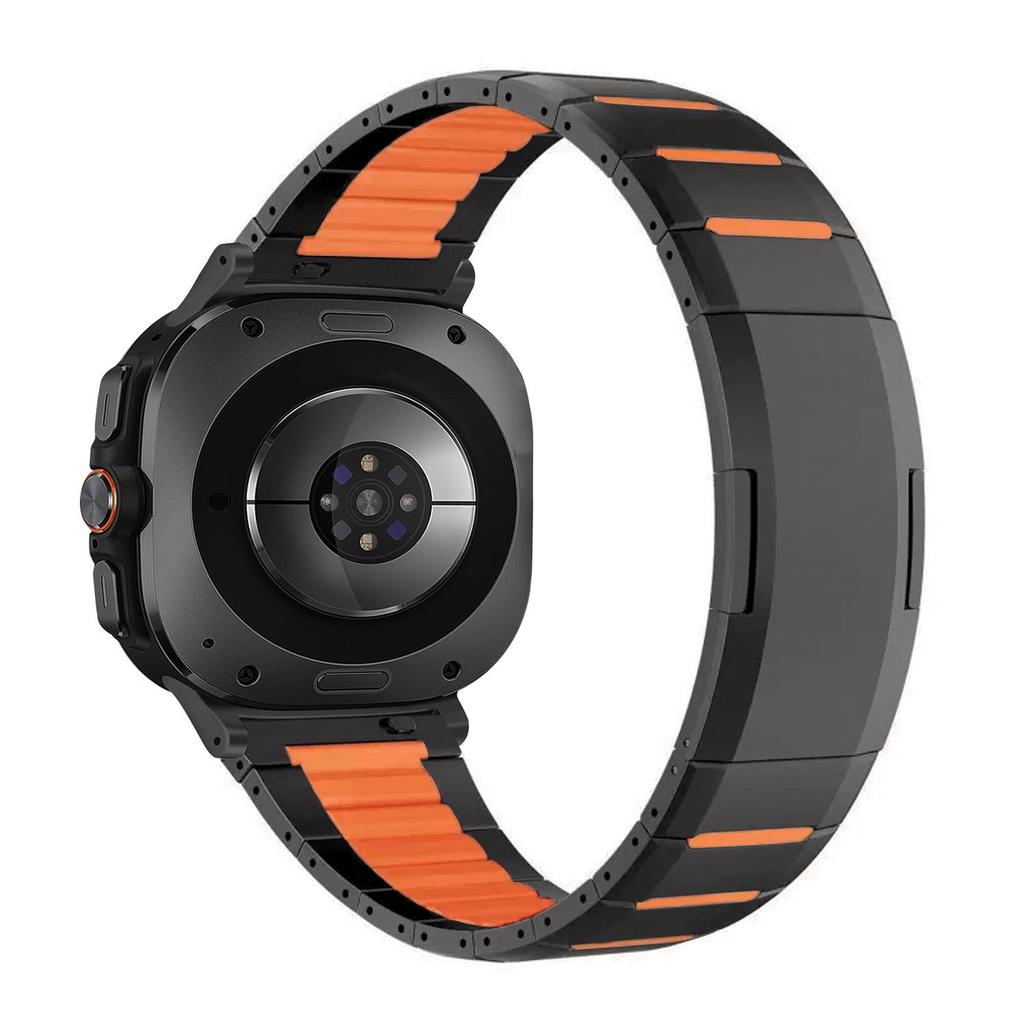 Compatible Two-Color Rubber Folding Buckle Wristband for Samsung Galaxy Watch 8