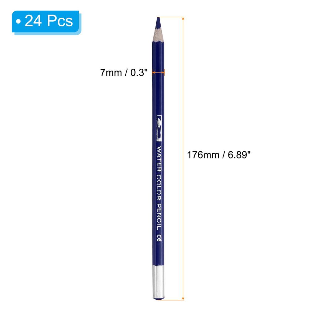 PATIKIL Colored 24 Pencils for and Dark Blue Water-Soluble Pencils, Water-Soluble Blending, Coloring, Sketching, Painting,