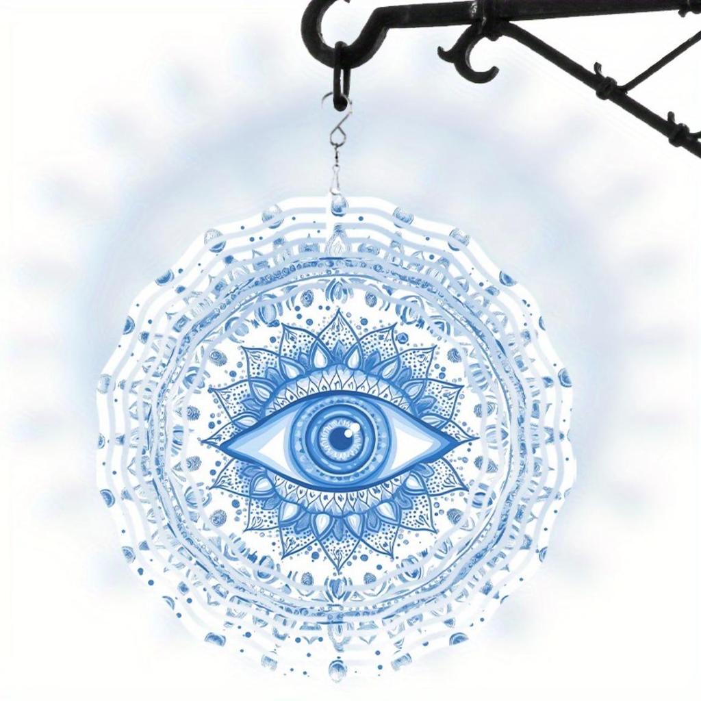 3D Metal Eye Design Wind Chime for Indoor Outdoor Garden Patio Decoration Holiday Gift for Thanksgiving Christmas Halloween Mothers Day