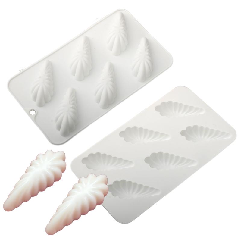 6 or 8 Cells 3D Shell Design Pudding Mousse Cake Moulds Madeleine Dessert Chocolate Silicone Mold Cake Decorating Tools