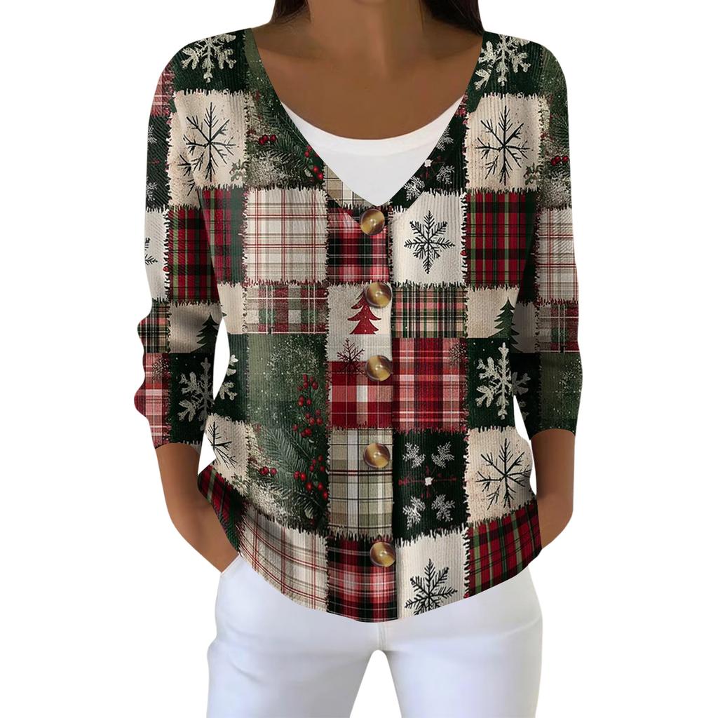 Women's Fashion Long Sleeve  Print Jacket Cardigan