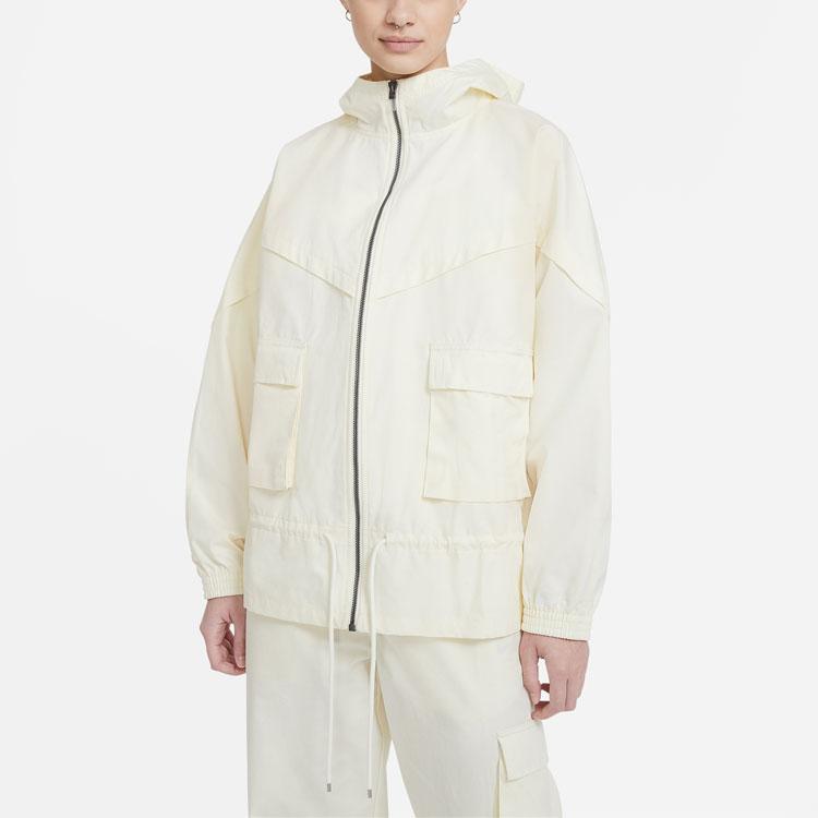 Nike Sportswear Icon Clash Casual Loose Hooded Jacket Women Jackets Off-White CZ9329-113