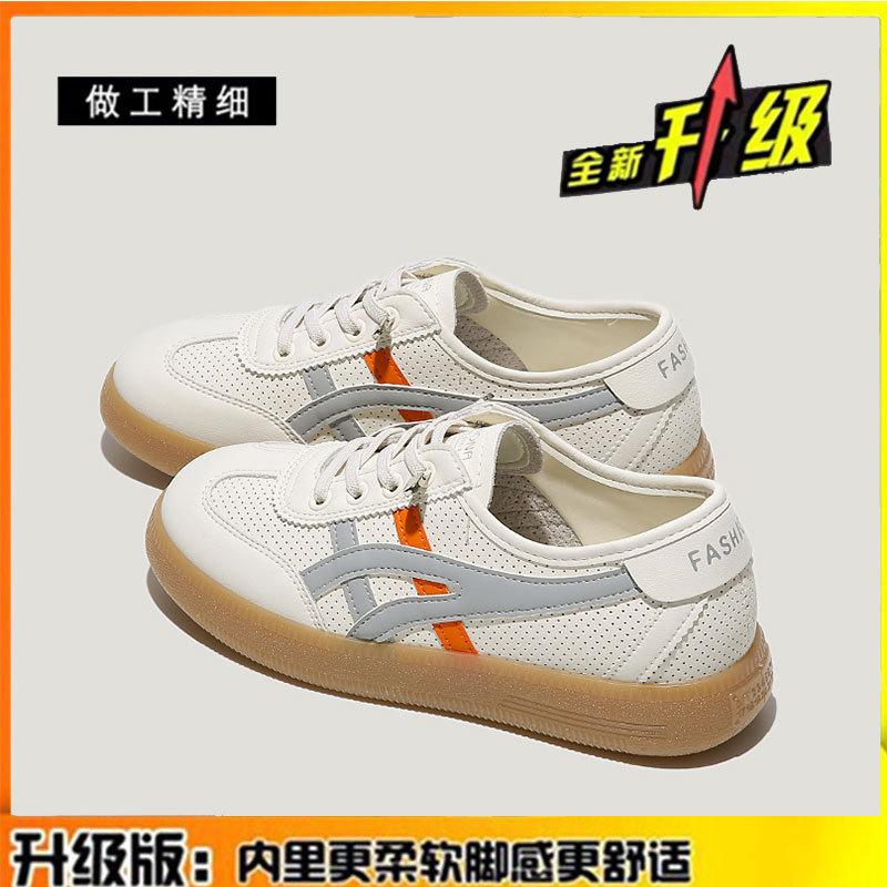 

Первый слой коровьей кожи~ натуральная кожа маленькие белые туфли женские летние новые на плоской подошве спортивные и повседневные женские туфли 40