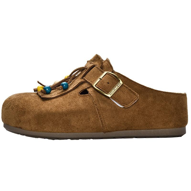 New Products Are On Sale In Autumn, New Thick-bottomed Tassel Lazy People Pedal Casual Half Slippers 5909