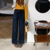 Womens' 2025 Winter Plus Size Fleece-Lined High-Waisted Straight Leg Jeans