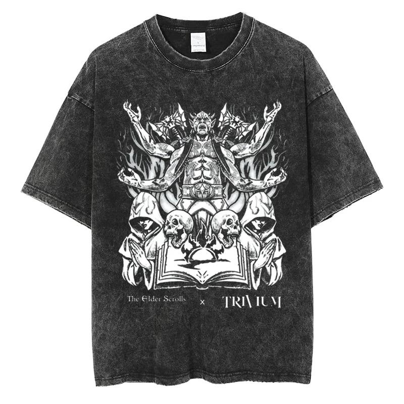 Rock Trivium Shogun Album T-Shirt Baumwolle Qualität Vintage Schwarz Kurzarm T-Shirts Mode Herren Damen Hip Hop Streetwear