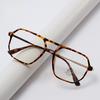 Trendy Stylish Atmospheric Luxury Pilot Style Men's Eyeglasses Frame With Double Beam Design and Anti Blue Light Women's Glasses