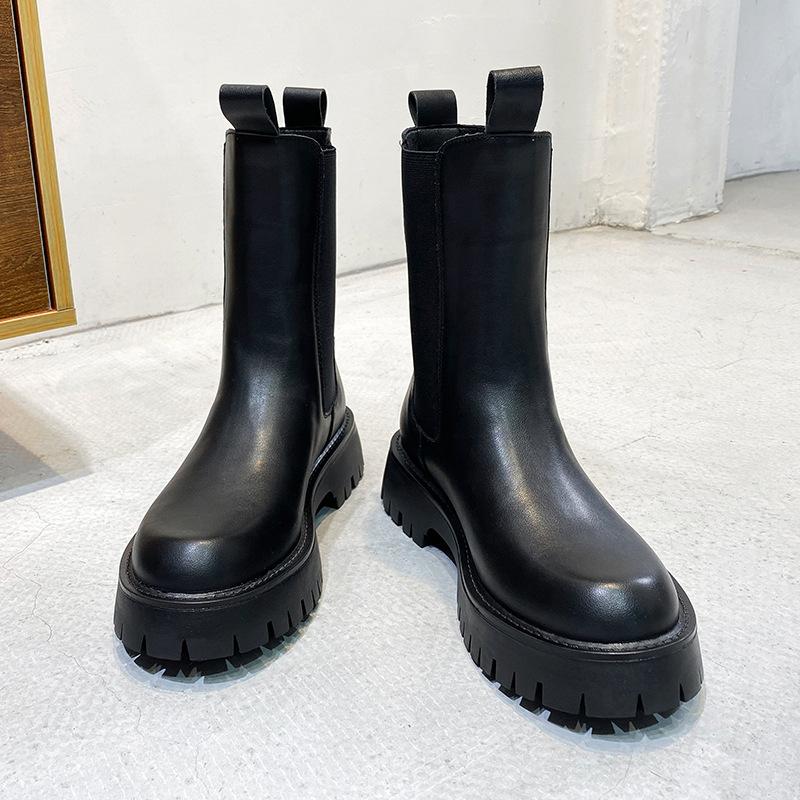 Direct Supply Martin Boots Autumn Breathable Men'S Medium And High-Top Leather Shoes Tooling Boots Korean Version British Style Short Boots 9612-T