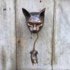 Cats Door Knocker Sculpture Cats & Mouse Ornaments Decorative Cats Mouse Deterrent Decoration Front Door Wall H